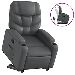 Maison Chic Fauteuil Relax pour salon, Fauteuil inclinable Gris Similicuir -GKD44703