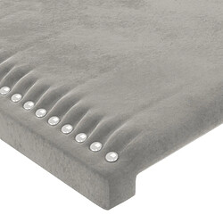 Maison Chic Tête de lit moderne à LED lumineuse pour chambre - Décoration de lit Gris clair 80x5x118/128 cm Velours -MN15000 pas cher