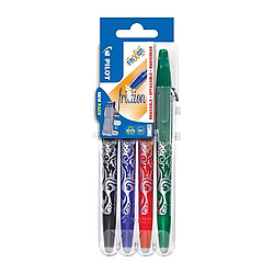 Stylo roller Pilot Frixion Ball effaçable écriture fine - Set de 4 couleurs classiques