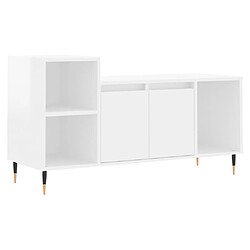 Maison Chic Meuble TV scandinave - Banc TV pour salon Blanc brillant 100x35x55 cm Bois d'ingénierie -MN72801