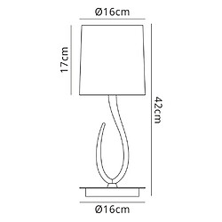 Luminaire Center Lampe de Table Lua 1 Ampoule E27, Small gris cendré avec Abat jour gris cendré