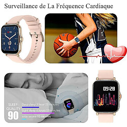 Acheter Chrono Montre Connectée Femmes, 1,7 Pouces Montre Connectée IP67 Etanche Fréquence Cardiaque Podomètre Sommeil Fitness Tracke Smartwatch pour Android iOS( Rose)