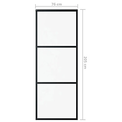 vidaXL Porte coulissante et quincaillerie ESG Verre/Aluminium 76x205cm pas cher