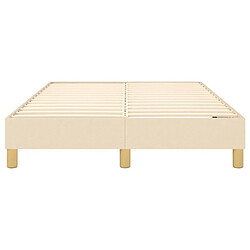 Sommier à lattes,Cadre à lattes de lit pour Adulte Crème 120x200 cm Tissu -MN62099 pas cher