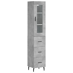 vidaXL Buffet haut Gris béton 34,5x34x180 cm Bois d'ingénierie