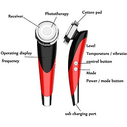 Chrono Instrument de beauté du visage à ultrasons réglable à 5 vitesses EMS sortie de désintoxication du visage à micro-courant laveur de visage masseur facial(Rouge) pas cher