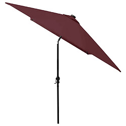 Maison Chic Parasol Jardin | Parasol avec LED et mat en acier Rouge bordeaux 2x3 m - GKD22843 pas cher