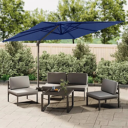 Maison Chic Parasol Jardin | Parasol cantilever à double toit Bleu azuré 300x300 cm - GKD35084