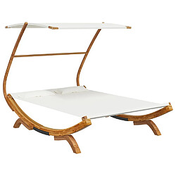 vidaXL Lit repos avec auvent 165x203x138 cm Bois courbé massif Crème