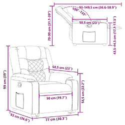 vidaXL Fauteuil inclinable taupe tissu pas cher