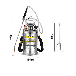 Acheter NC Pulvérisateur Jardin à Pression en INOX avec Manomètre 6L à Dos Spray Jet Réglable pour Jardin Nettoyage Sol Brumisateur Végétaux