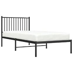 Avis vidaXL Cadre de lit métal sans matelas avec tête de lit noir 90x200 cm