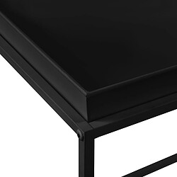 Helloshop26 Set de 2 tables basses de tailles différents avec plateau amovible en métal noir 03_0003685