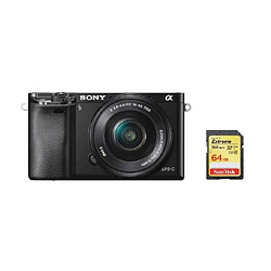 SONY A6000 Black KIT SEL 16-50MM F3.5-5.6 OSS Black + 64GB SD card