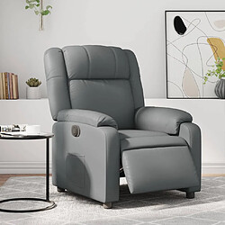 vidaXL Fauteuil inclinable électrique Gris Similicuir