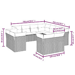 Avis Maison Chic Salon de jardin 11 pcs avec coussins | Ensemble de Table et chaises | Mobilier d'Extérieur beige résine tressée -GKD31564