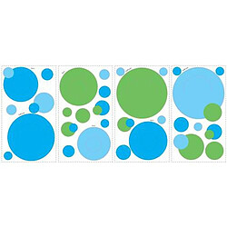 Thedecofactory CADRES & POCHES - Stickers repositionnables cadre-poche pois bleu-vert