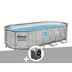 Kit piscine tubulaire ovale Bestway Power Steel SwimVista avec hublots 5,49 x 2,74 x 1,22 m + Pompe à chaleur