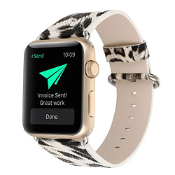 Wewoo Pour Apple Watch Series 5 & 4 44 mm / 3 & 2 & 1 42 mm Bracelet de montre à la mode imprimé léopard