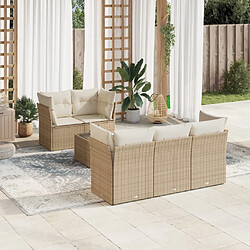 Maison Chic Salon de jardin avec coussins 6 pcs | Ensemble de Table et chaises | Mobilier d'Extérieur beige résine tressée -GKD13259