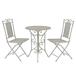 Maison Chic Table de bistro et chaises d'extérieur 3 pcs,Ensemble de bistro de jardin pour relax Acier Gris -GKD265773