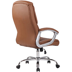 Acheter Decoshop26 Fauteuil de bureau XXL jusqu’à 210 kg réglable en hauteur et pivotant PVC marron clair et métal chromé 10_0002391