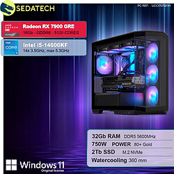 Sedatech PC Gamer Pro V360 • Intel i5-14600KF • RX 7900 GRE • 32Go DDR5 • 2To SSD M.2 • Windows 11