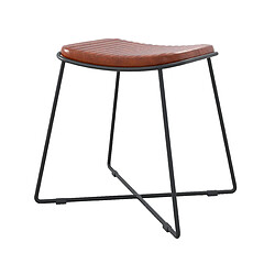 Rendez Vous Deco Tabouret Germain en cuir marron