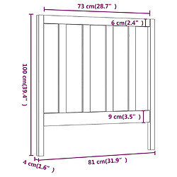 Acheter vidaXL Tête de lit Gris 81x4x100 cm Bois massif de pin