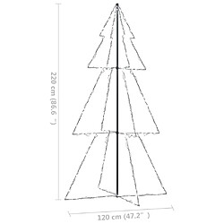 vidaXL Arbre de Noël cône 300 LED d'intérieur/d'extérieur 120x220 cm pas cher