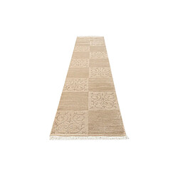 Avis Vidal Tapis de couloir en laine 396x79 brun Darya