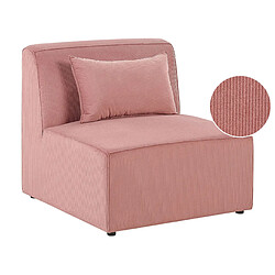 Beliani Module fauteuil en velours côtelé rose pour canapé LEMVIG