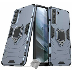 Htdmobiles Coque rigide anti choc pour Samsung Galaxy S21 FE 5G + film ecran - BLEU FONCE