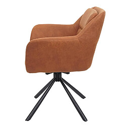 Acheter Decoshop26 Lot de 2 chaises de salle à manger avec accoudoirs siège pivotant en tissu suède marron 04_0007363