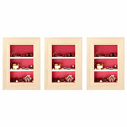 Artemio 3 petites vitrines bois et plexiglas 22 cm