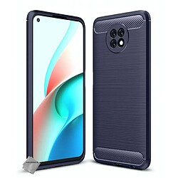 Htdmobiles Coque silicone gel carbone pour Xiaomi Redmi Note 9T 5G + verre trempe - BLEU FONCE