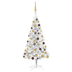 vidaXL Arbre de Noël artificiel pré-éclairé/boules argenté 150 cm PET