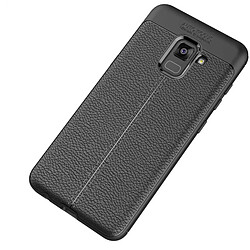 Wewoo Coque noir pour Samsung Galaxy A7 2018 étui de protection en TPU Litchi Texture