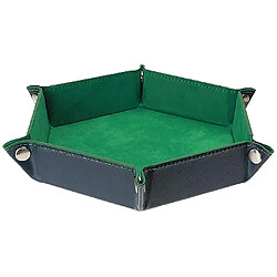 Plateau De Dés Boîte De Rangement En Cuir Pliable Support De Rangement De Bureau Vert