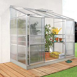 Vitavia Serre de jardin en polycarbonate 4 mm et aluminium anodisé avec embase Ida 131.5 x 255 x 222 cm.