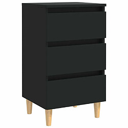 Avis Maison Chic Lot de 2 Tables de chevet avec pieds en bois - Tables de Nuit Noir 40x35x69 cm