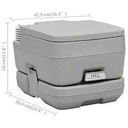 vidaXL Toilette portable de camping Gris 10+10 L pas cher