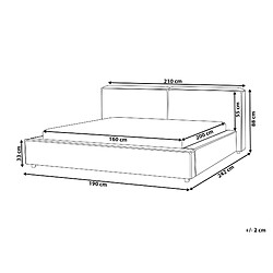 Avis Beliani Lit double 160 x 200 cm en tissu vert LINARDS