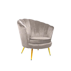 Meubler Design Fauteuil Arrondi Pied Or Gatsby - Taupe