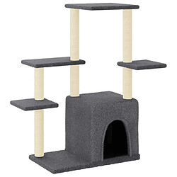 Arbre à chat avec griffoirs,niche pour chat en sisal gris foncé 97,5 cm -MN45441