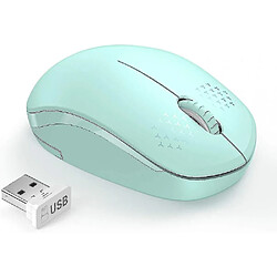 Universal Souris sans fil, 2,4 g de souris sans bruit avec des souris d'ordinateur portables récepteurs USB (vert)