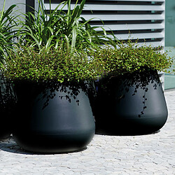 ELHO Pot de fleur goutte en polyéthylène Pure - Noir - 45cm