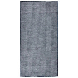 vidaXL Tapis à tissage plat d'extérieur 100x200 cm Bleu