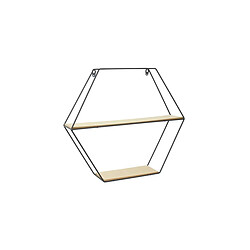 The Home Deco Factory Etagère en bois et métal hexagonale 46 cm.