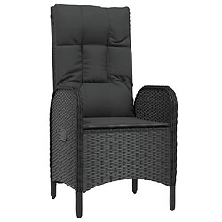 Acheter vidaXL Salon de jardin 3 pcs avec coussins Noir Résine tressée